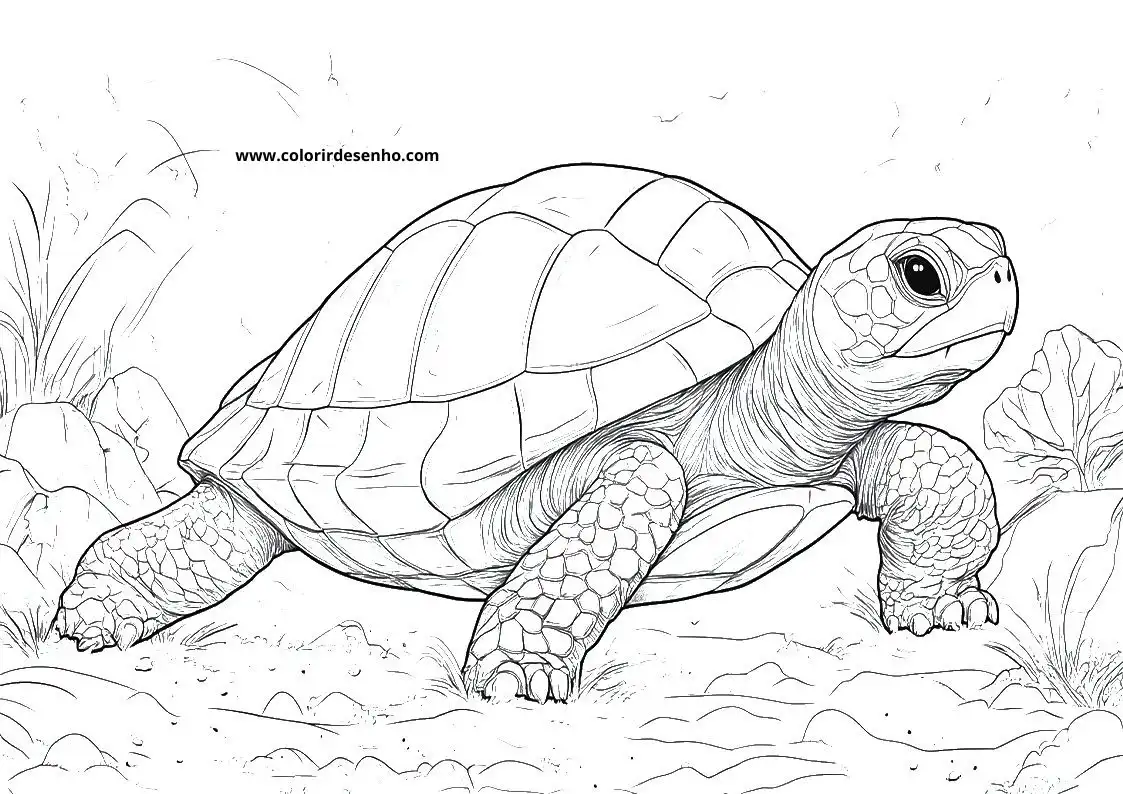 Realistic Turtle Coloring Pages 1