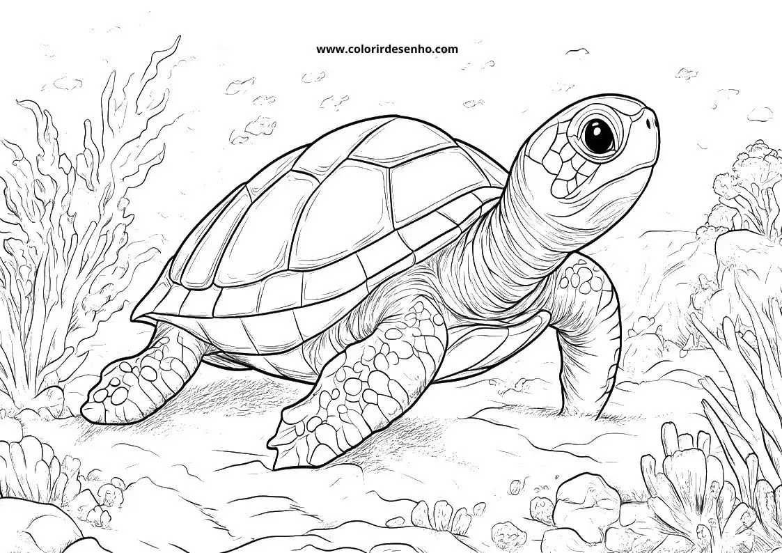 Realistic Turtle Coloring Pages 4