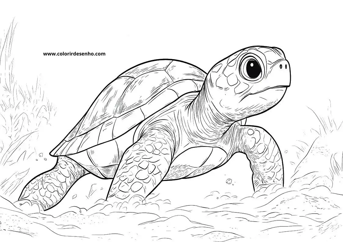 Realistic Turtle Coloring Pages 5