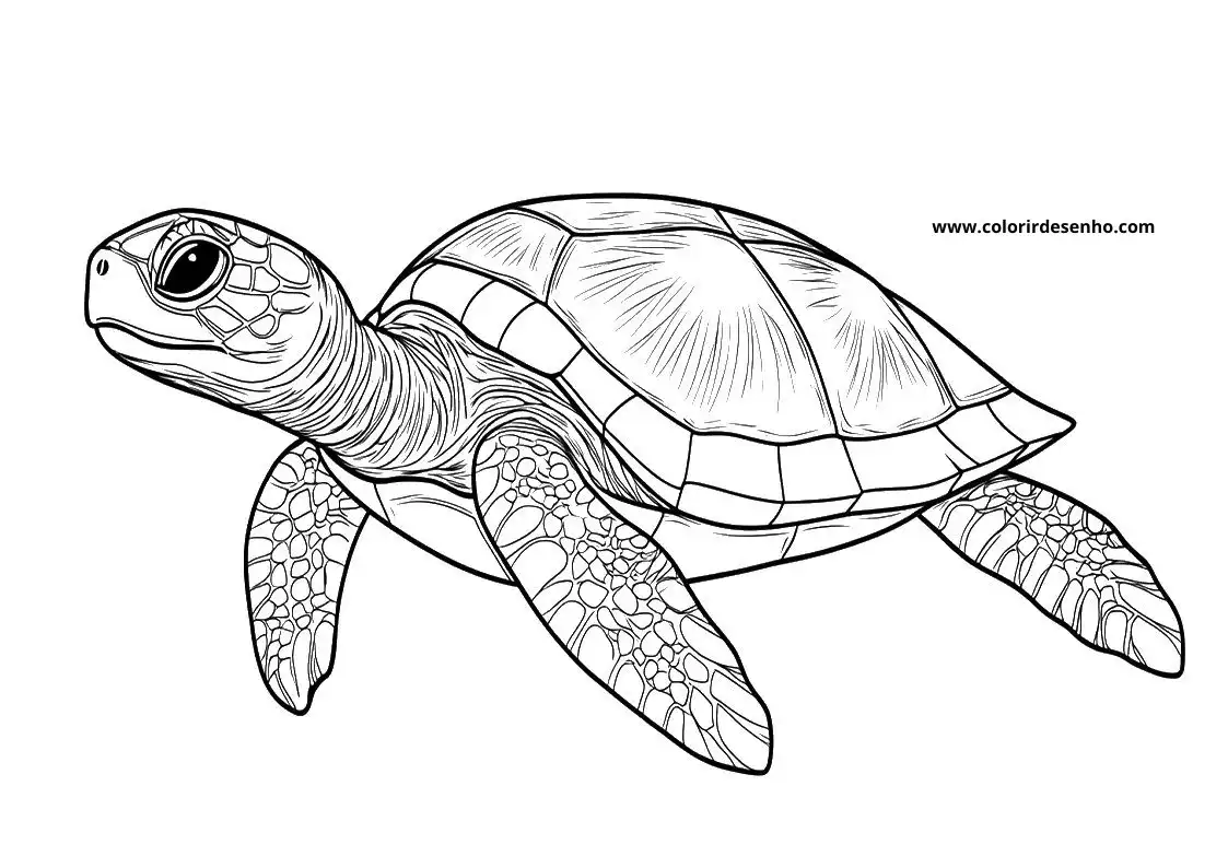 Realistic Turtle Coloring Pages 6
