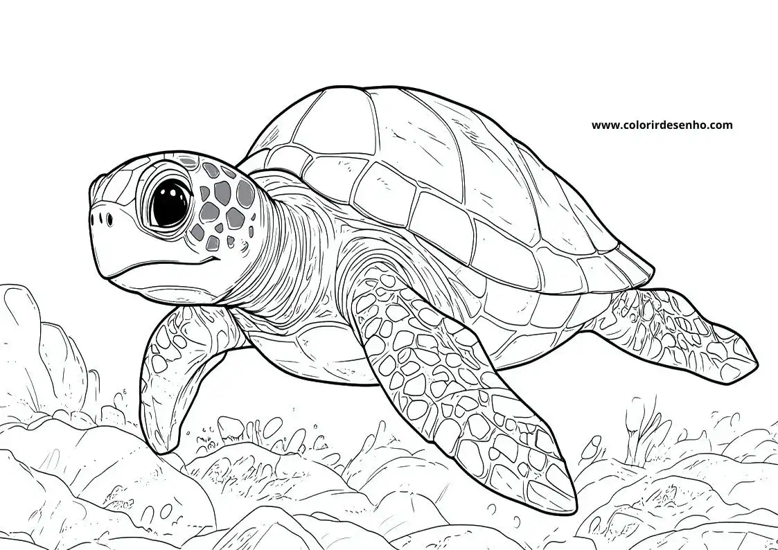Realistic Turtle Coloring Pages 7