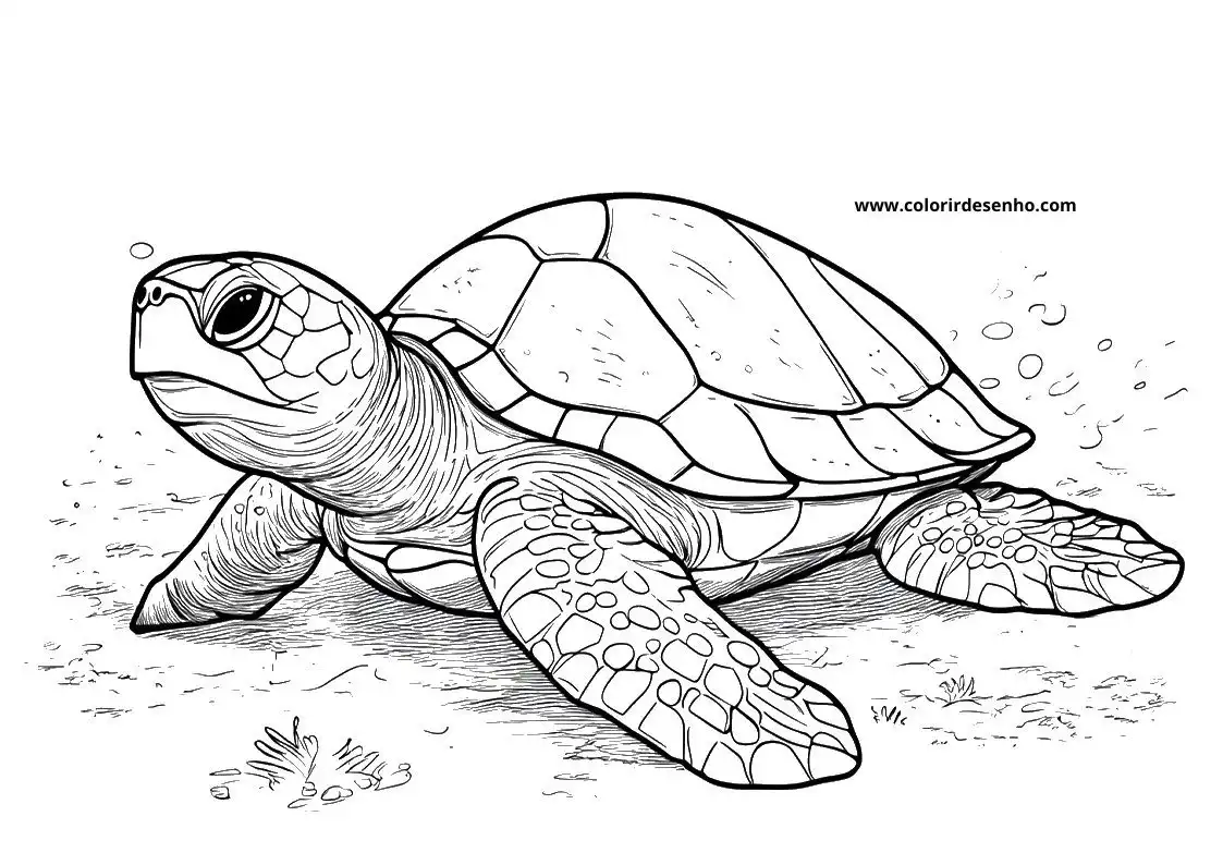 Realistic Turtle Coloring Pages 8