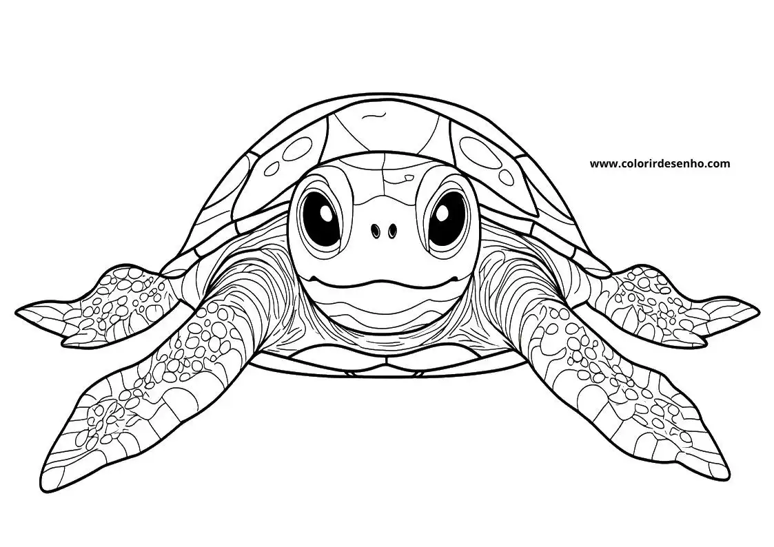 Realistic Turtle Coloring Pages 9