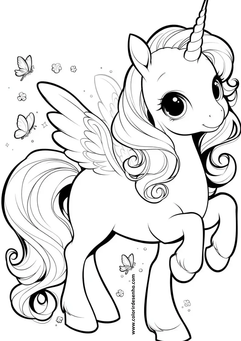 Realistic Unicorn Coloring Pages 2
