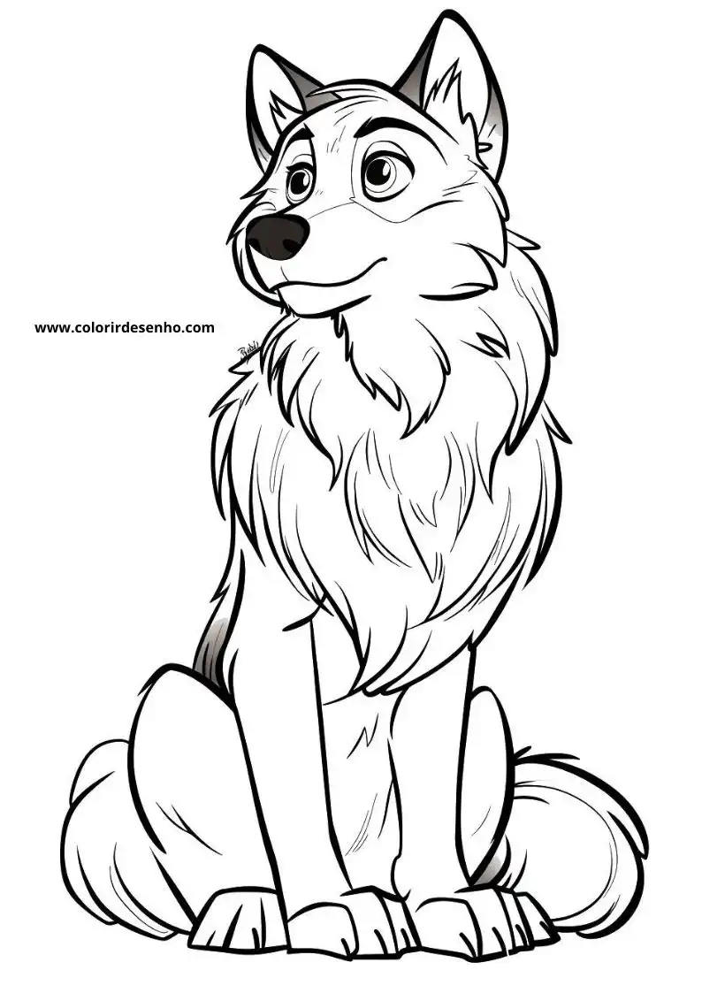 Realistic Wolf Coloring Pages 7