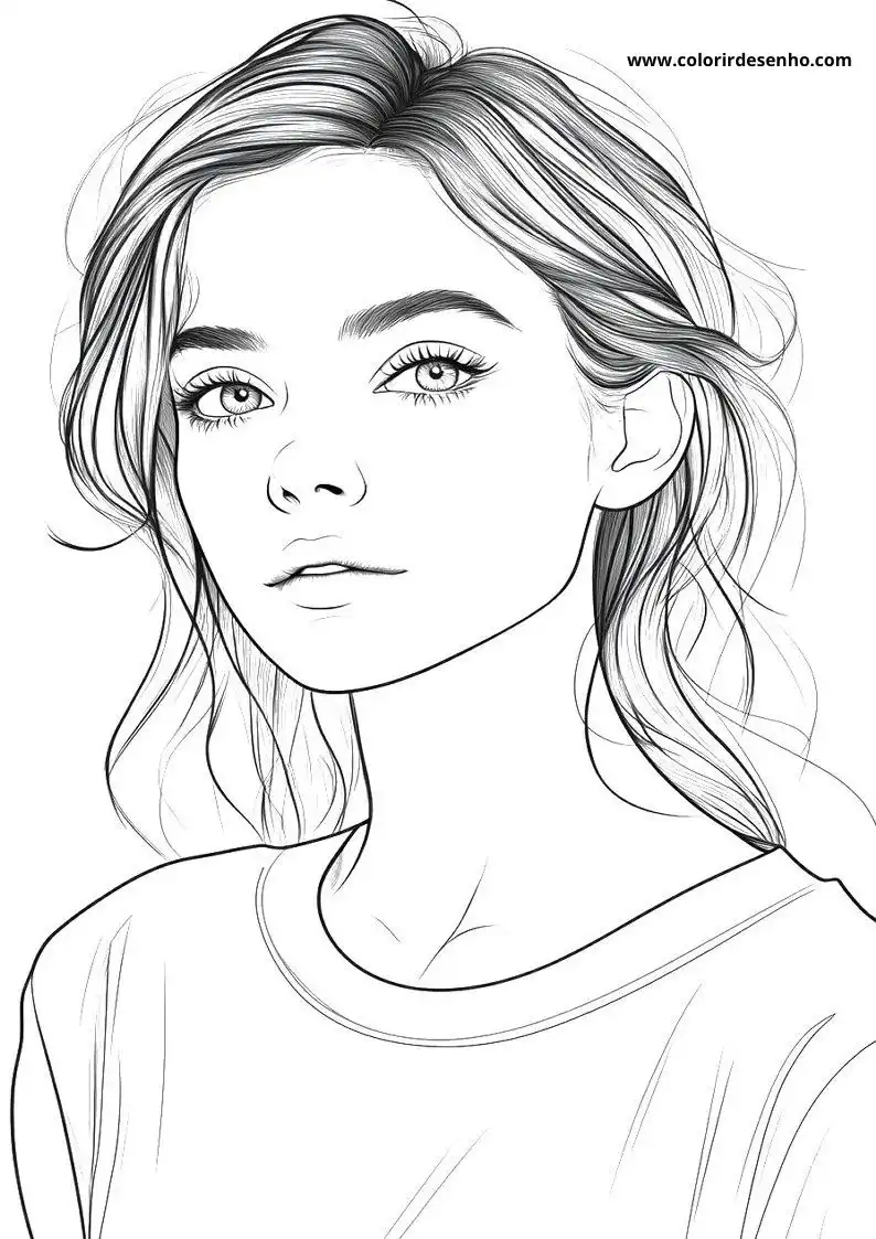 Realistic Woman Coloring Pages 1