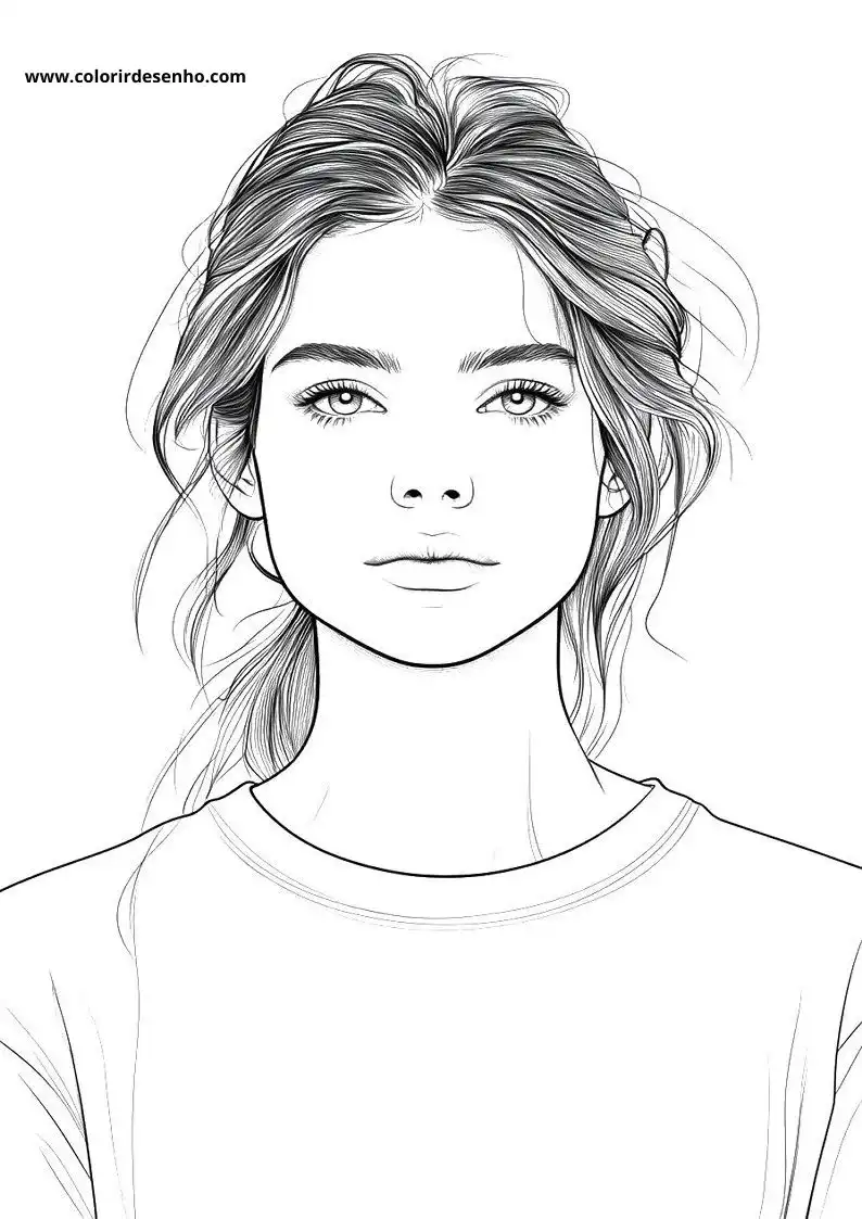 Realistic Woman Coloring Pages 10