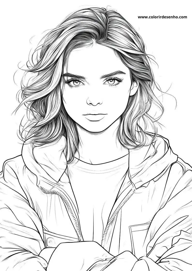 Realistic Woman Coloring Pages 11