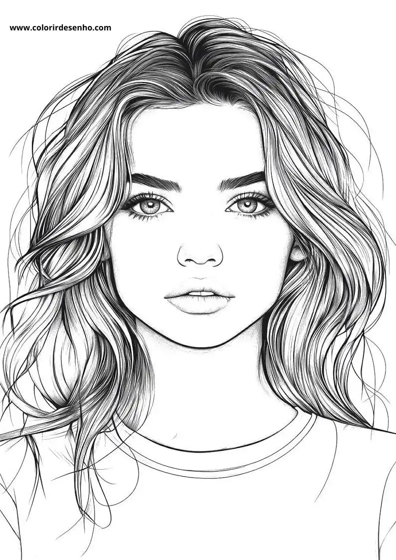 Realistic Woman Coloring Pages 12