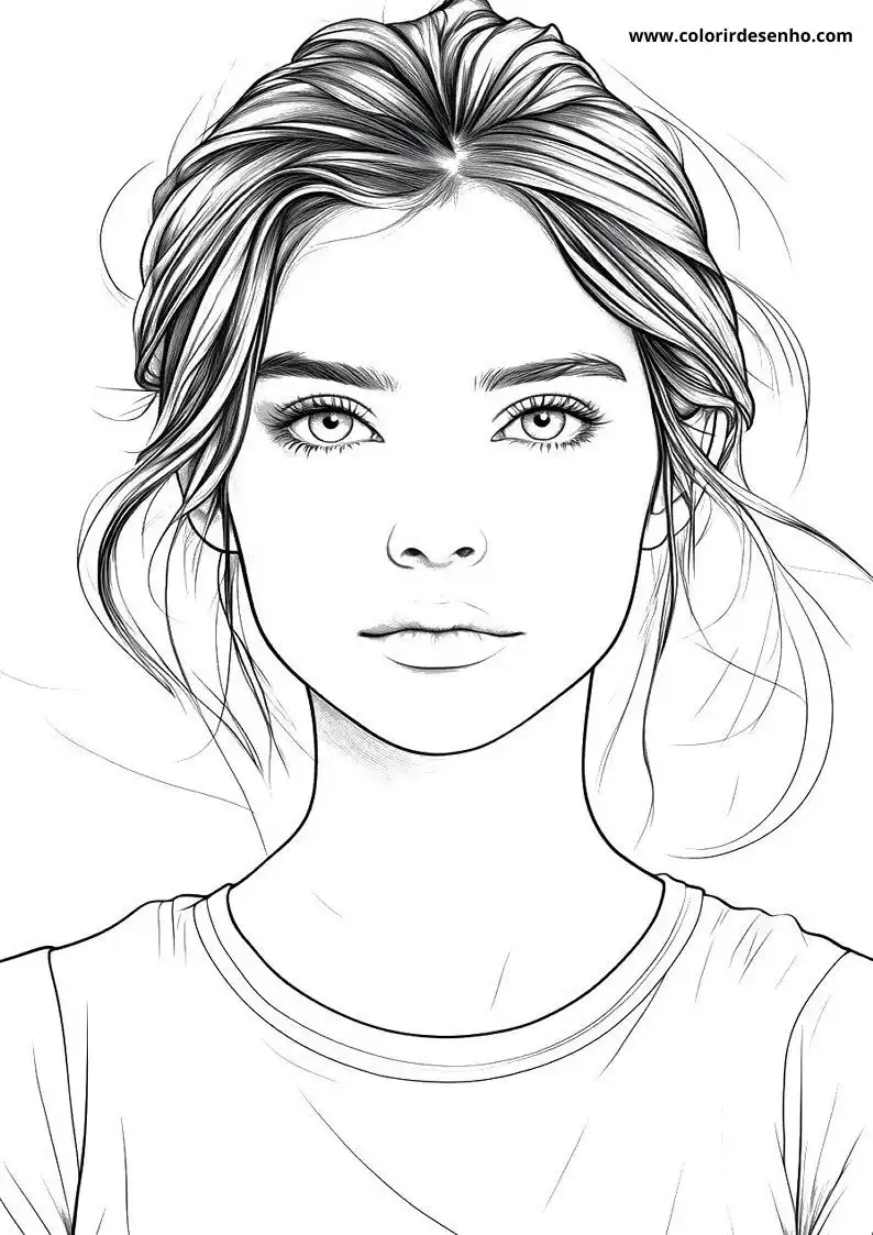 Realistic Woman Coloring Pages 2
