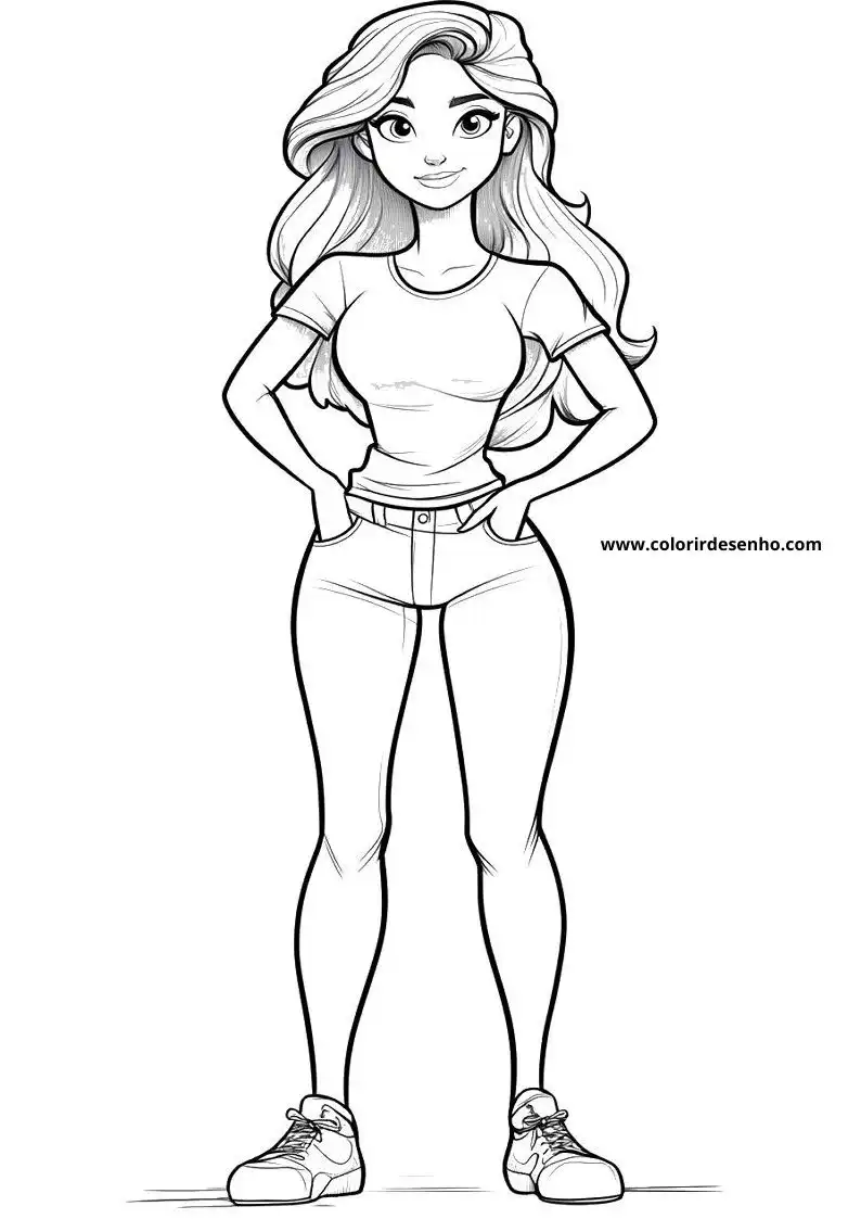 Realistic Woman Coloring Pages 6