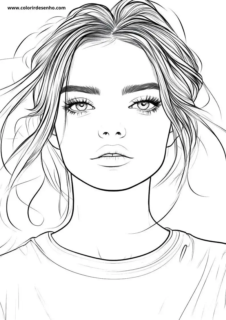 Realistic Woman Coloring Pages 9