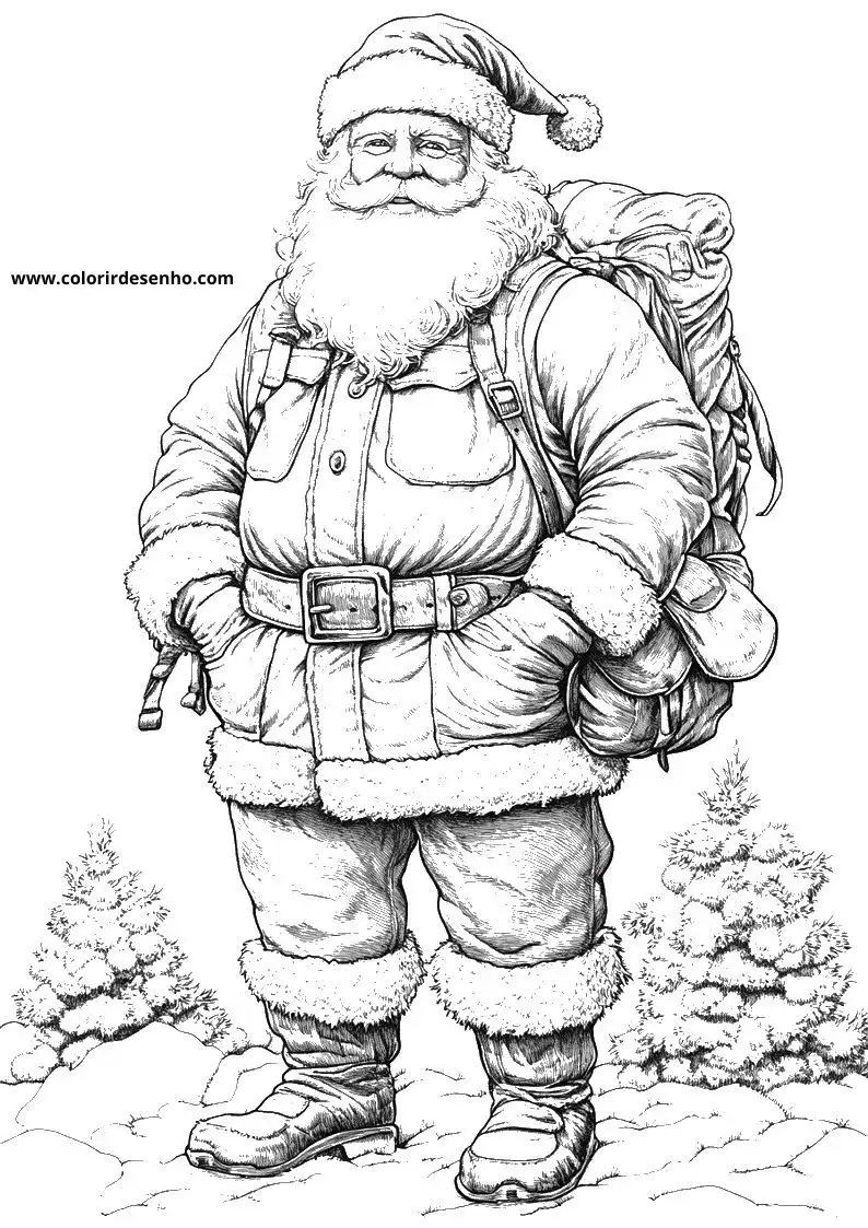Santa Claus Coloring Pages For Kids And Adults 7