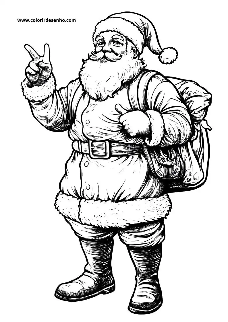 Santa Claus Drawing For Kids To Color 8