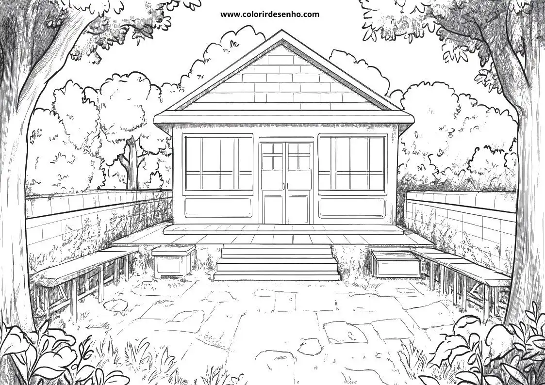School Coloring Page Outline 11