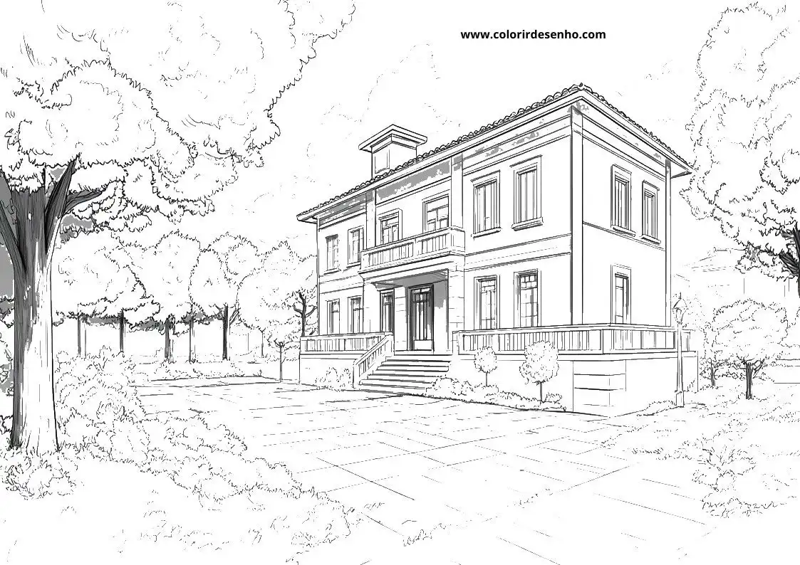 School Coloring Page Outline 2