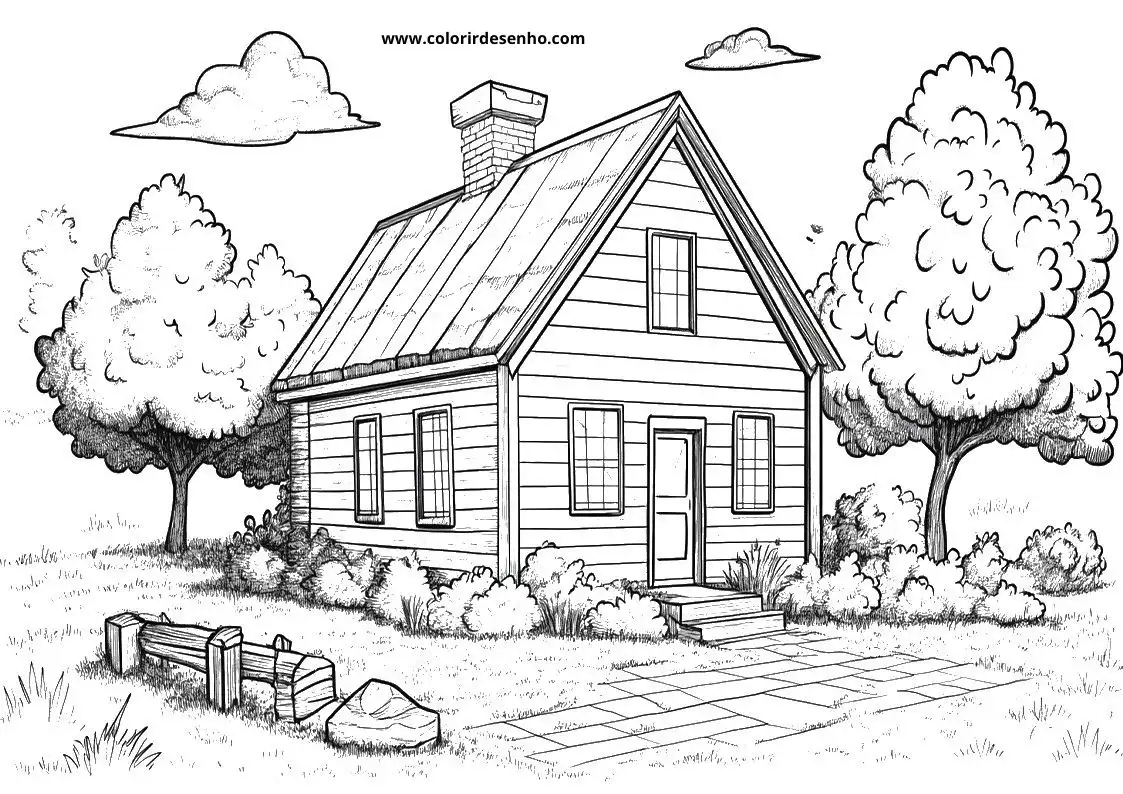 School Coloring Page Outline 4