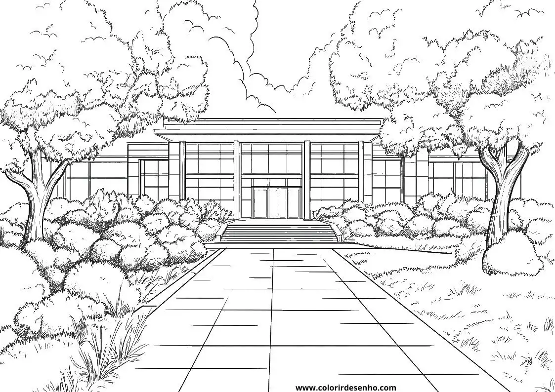 School Coloring Page Outline 6