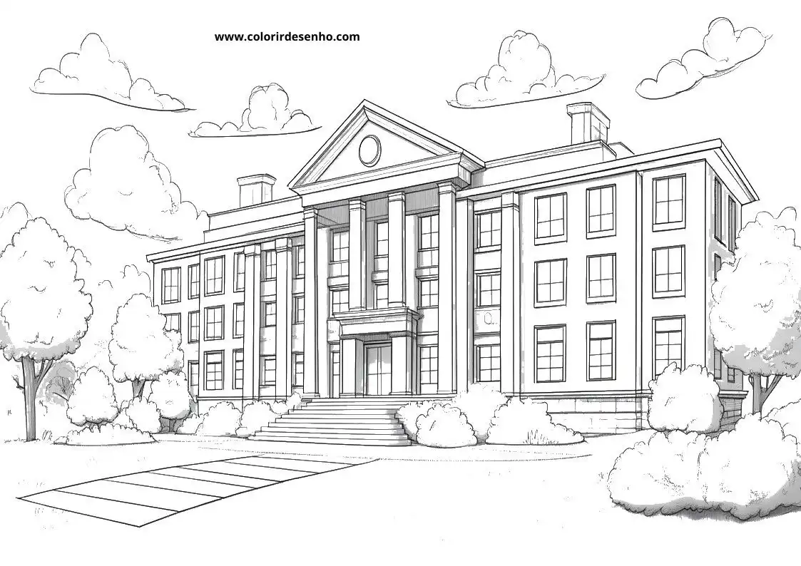 School Coloring Page Outline 7
