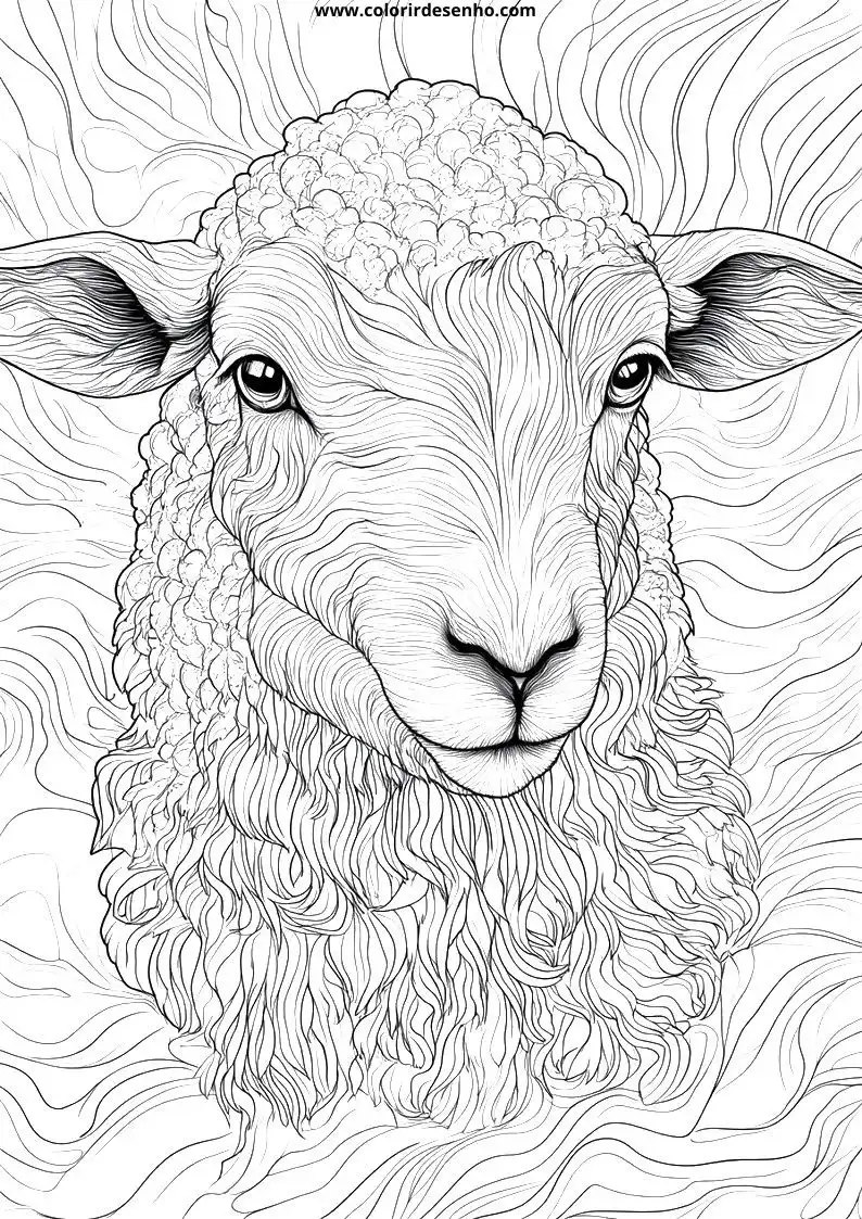 Sheep Coloring Pages For Kids And Adults 2