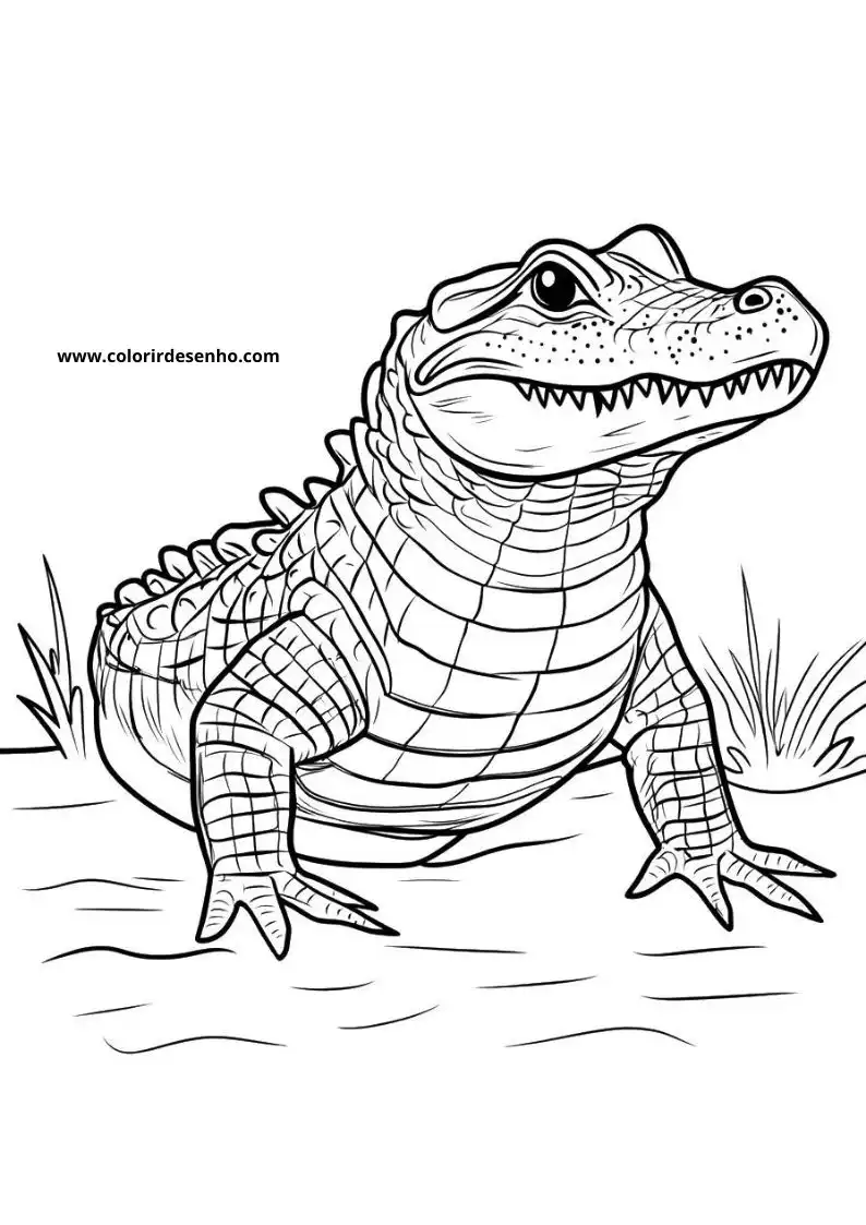 Simple Alligator Coloring Pages 8