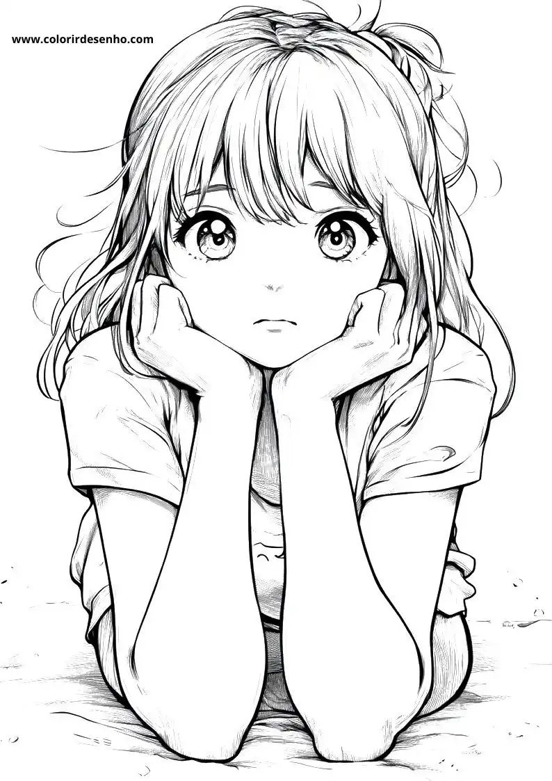 Simple Anime Coloring Pages 1