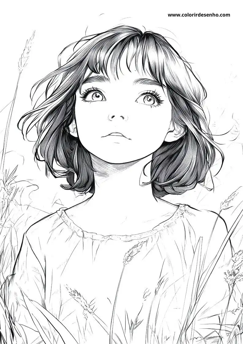 Simple Anime Coloring Pages 7
