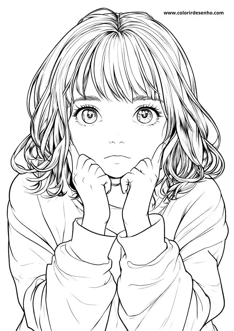 Simple Anime Coloring Pages 8