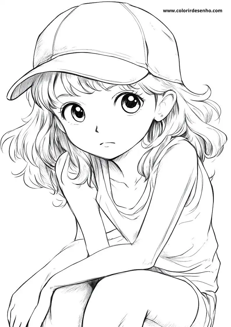 Simple Anime Coloring Pages 9