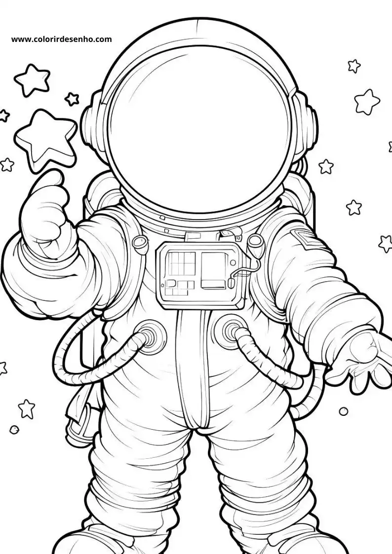 Simple Astronaut Coloring Pages 1