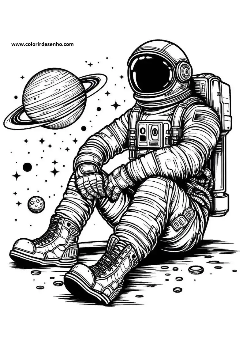 Simple Astronaut Coloring Pages 2