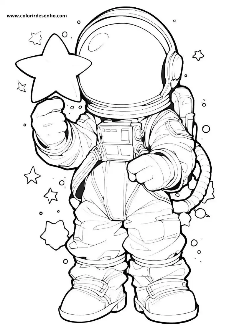 Simple Astronaut Coloring Pages 4