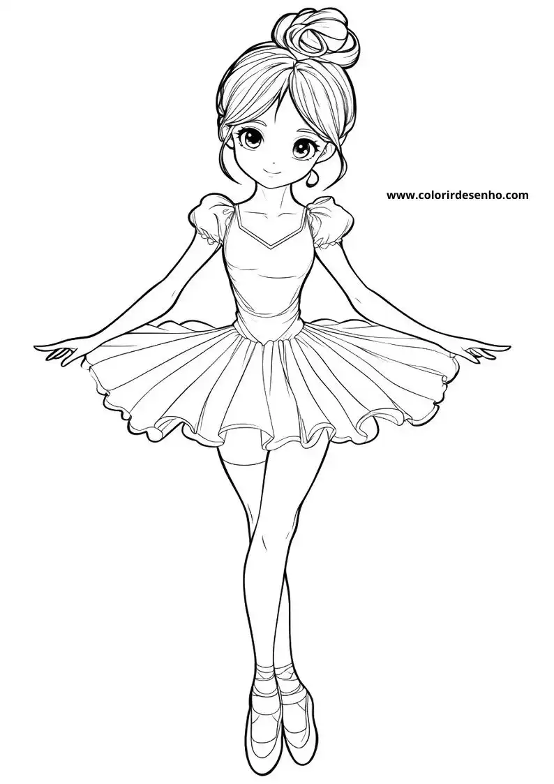Simple Ballerina Coloring Pages 1