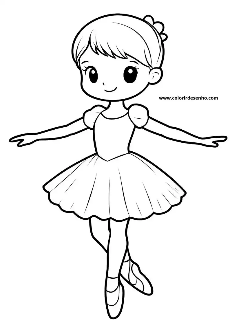 Simple Ballerina Coloring Pages 10