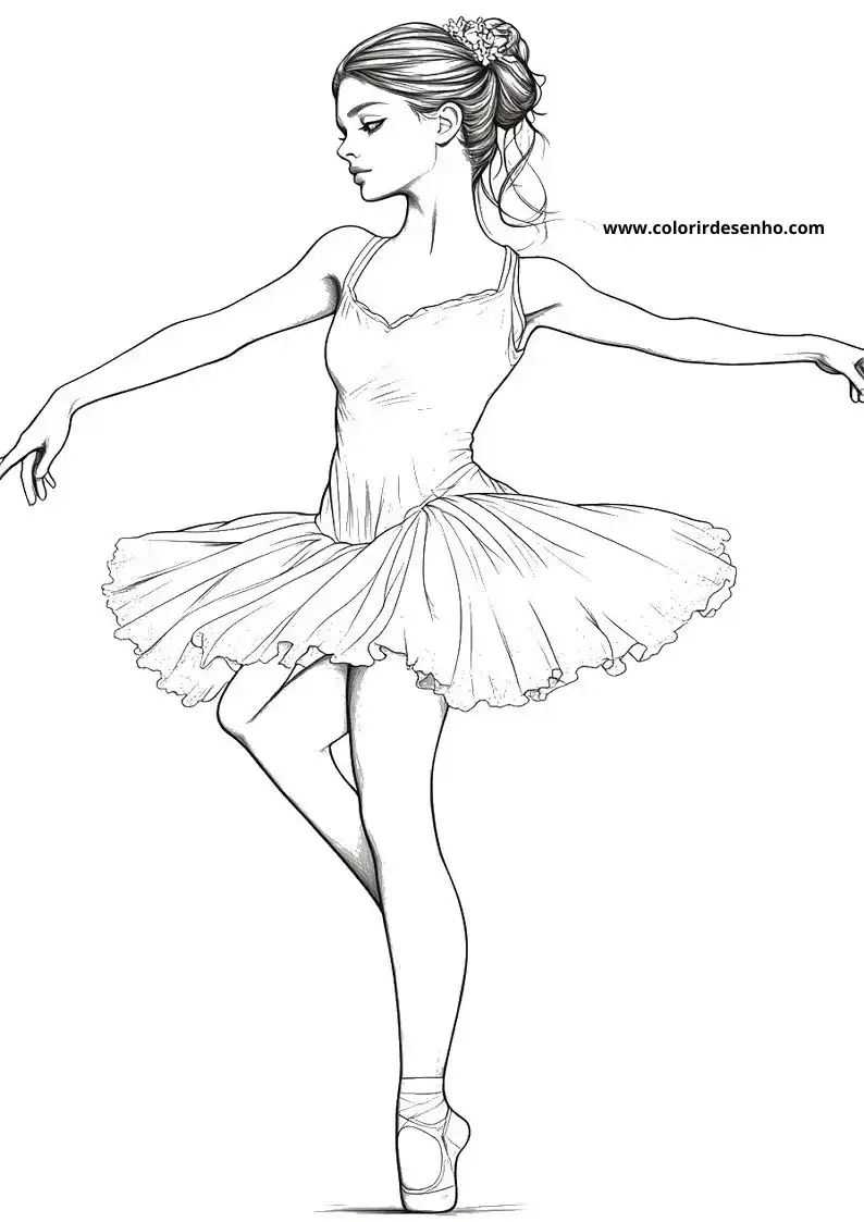Simple Ballerina Coloring Pages 2