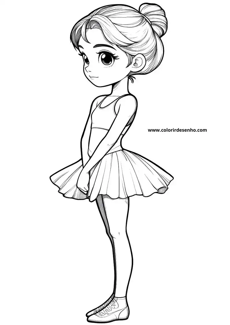 Simple Ballerina Coloring Pages 3