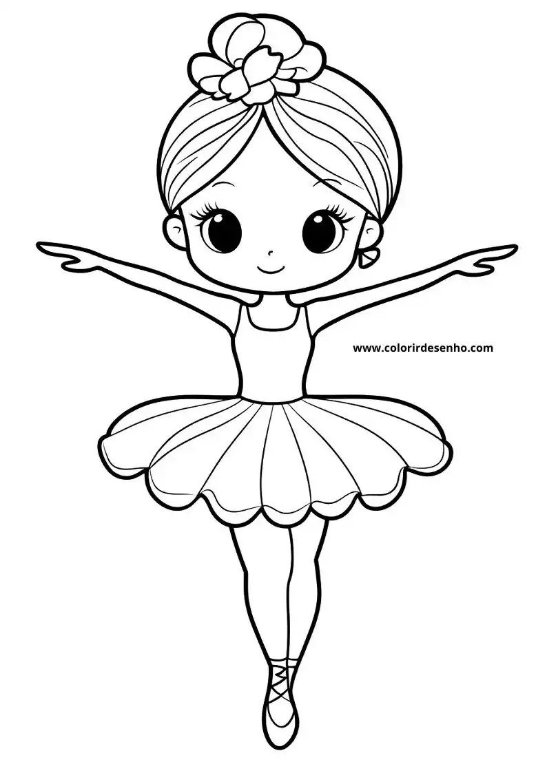 Simple Ballerina Coloring Pages 4