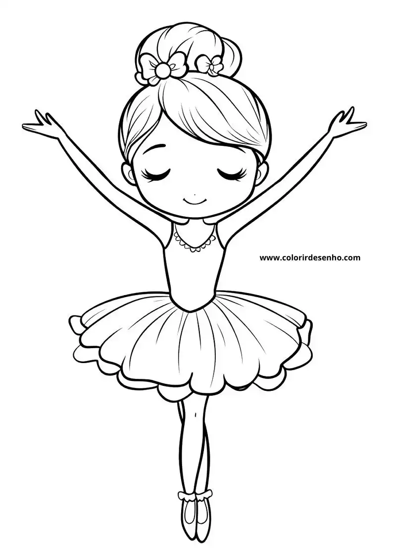 Simple Ballerina Coloring Pages 6
