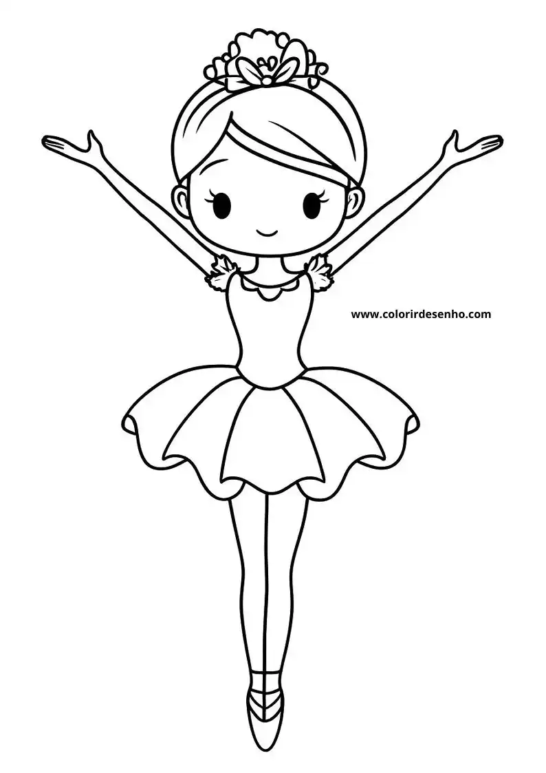 Simple Ballerina Coloring Pages 7
