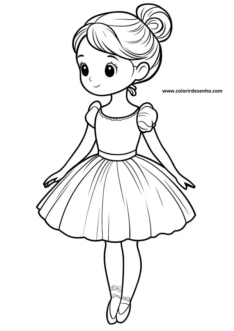 Simple Ballerina Coloring Pages 8