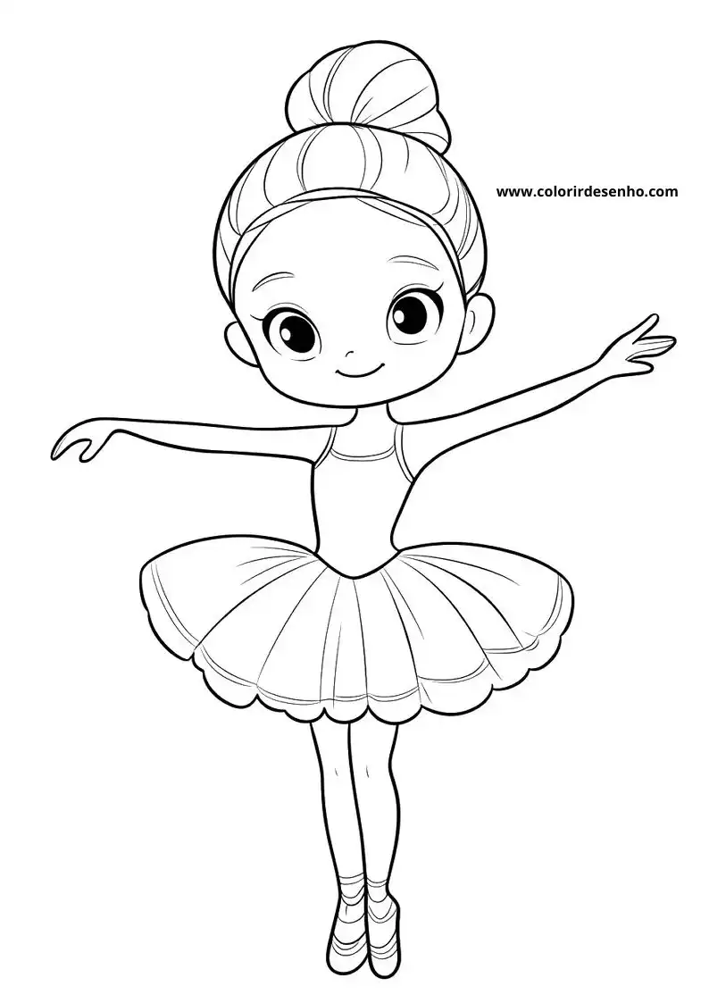 Simple Ballerina Coloring Pages 9