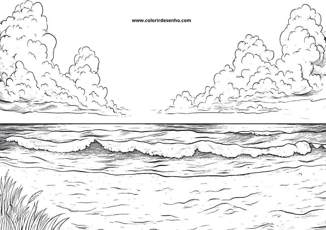 Simple Beach Coloring Pages 4