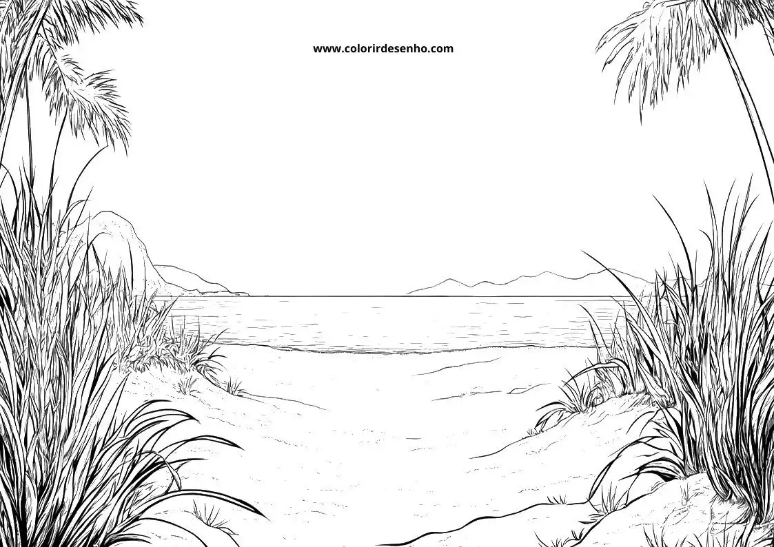 Simple Beach Coloring Pages 5