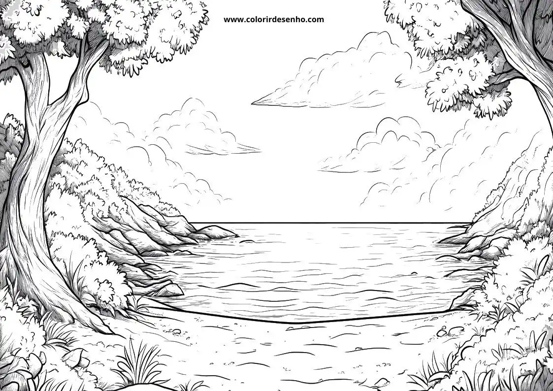 Simple Beach Coloring Pages 7