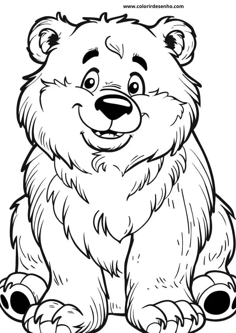Simple Bear Coloring Pages 7