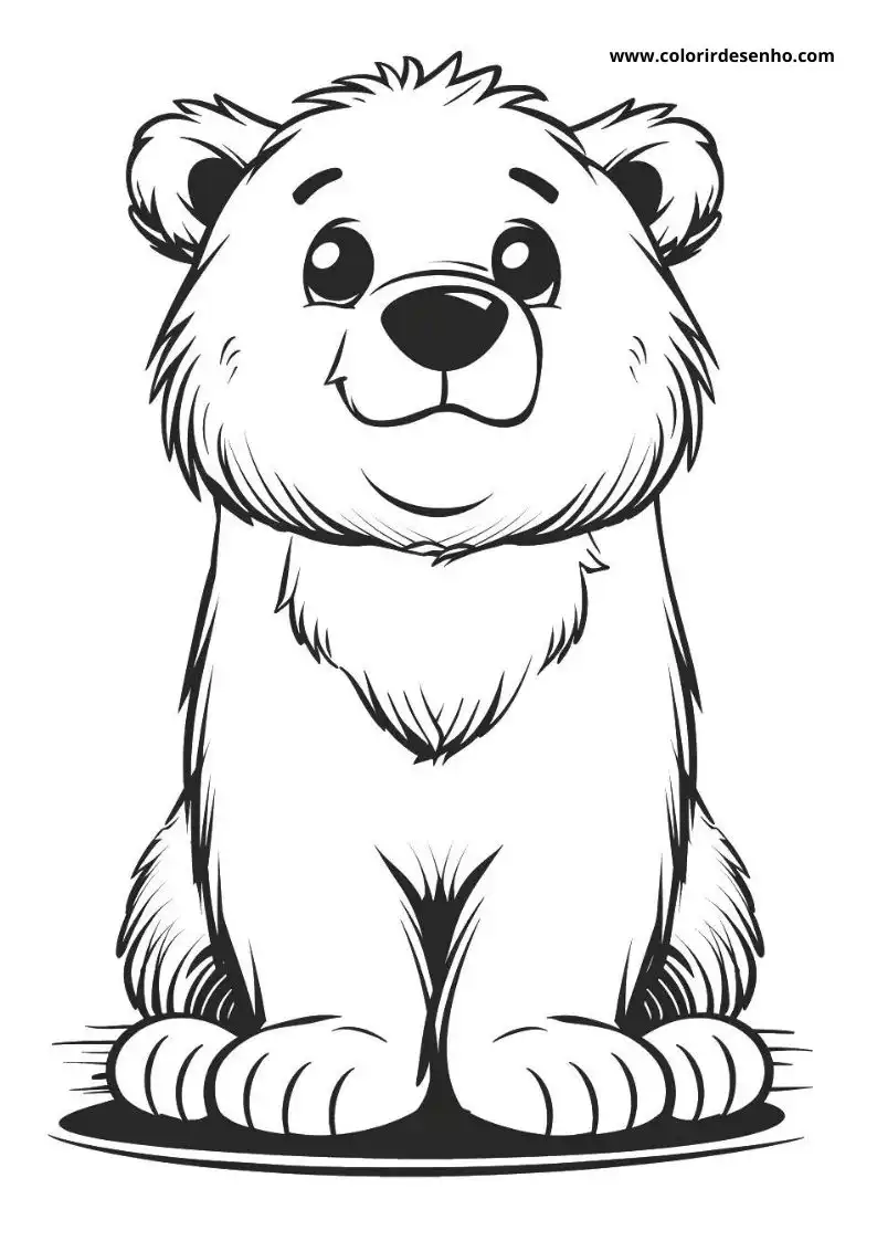 Simple Bear Coloring Pages 9