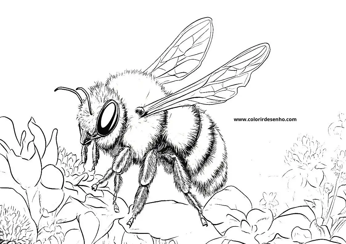 Simple Bee Coloring Pages 1