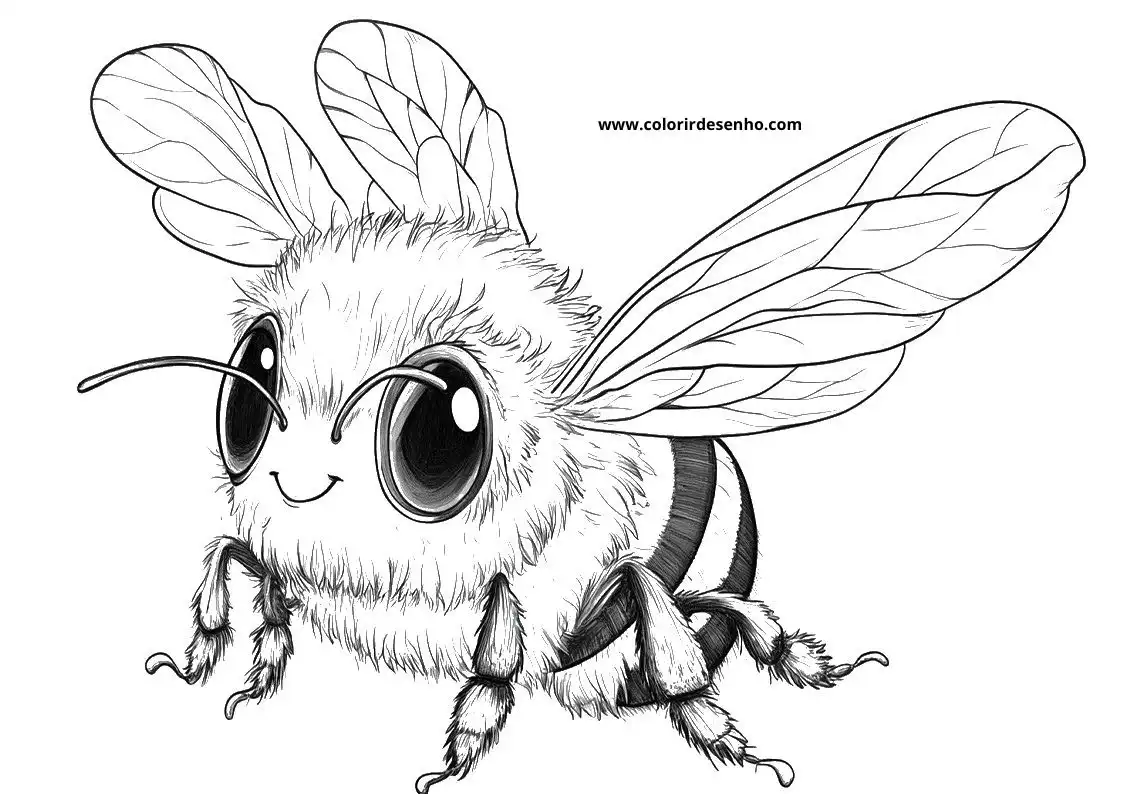 Simple Bee Coloring Pages 2