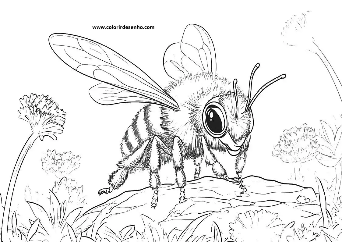 Simple Bee Coloring Pages 3
