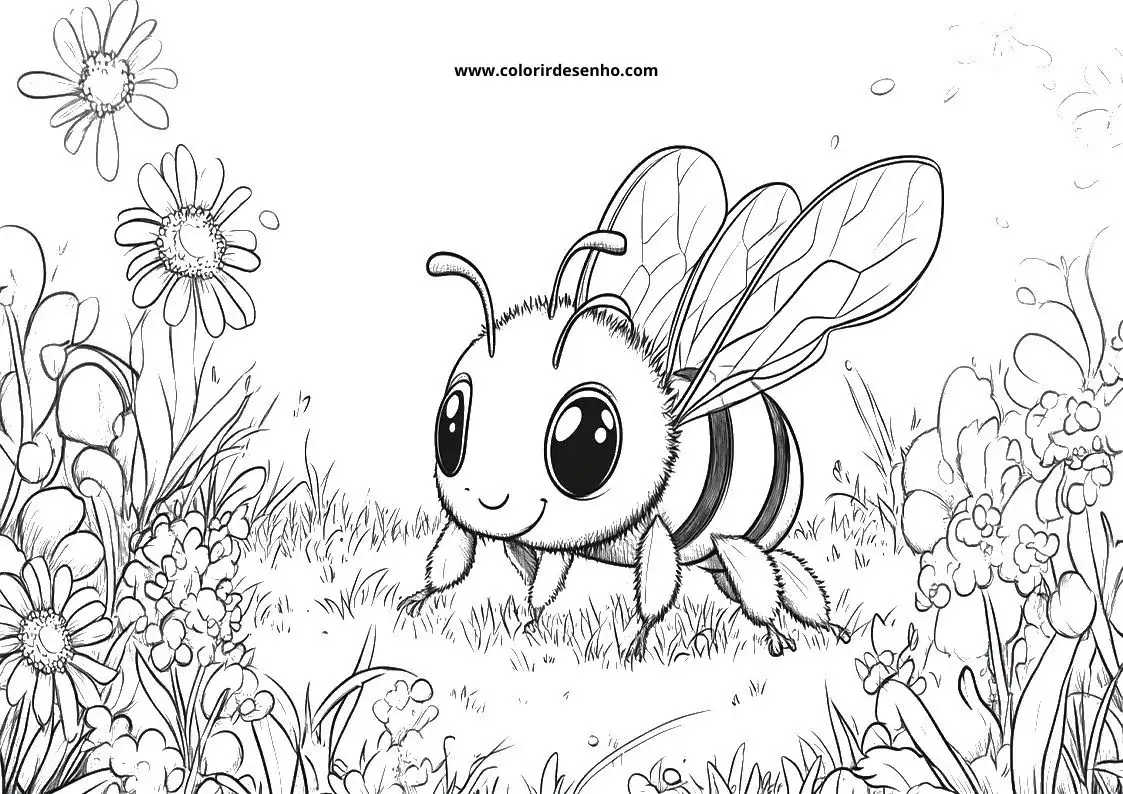 Simple Bee Coloring Pages 4